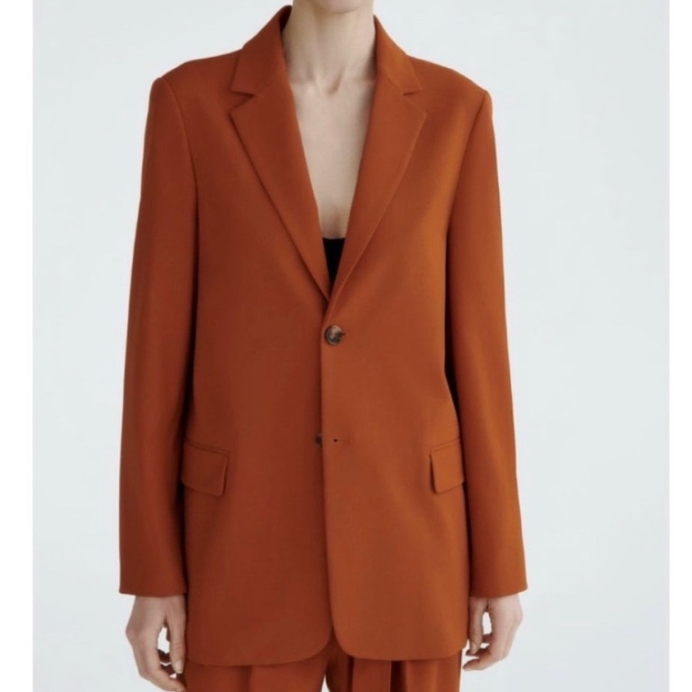Zara Straight Fit Blazer, Size M, In Burnt Orange